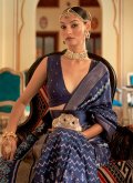 Charming Woven Patola Silk Blue Classic Designer Saree - 1