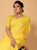 Charming Yellow Blended Cotton Woven Casual Saree for Casual - 1