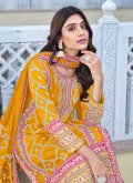 Charming Yellow Chinon Embroidered Trendy Salwar Suit for Ceremonial - 1