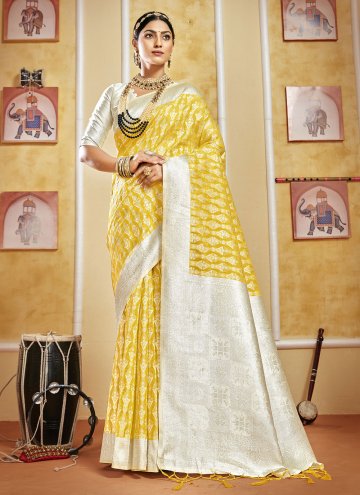 Charming Yellow Cotton Silk Lucknowi Work Trendy S