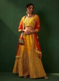 Charming Yellow Silk Embroidered Lehenga Choli for Festival - 3