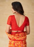 Chiffon Classic Designer Saree in Red Enhanced with Printed - 2