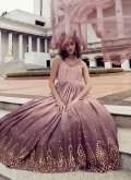 Chinon Gown in Mauve Enhanced with Embroidered - 2