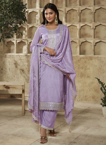 Chinon Palazzo Suit in Lavender Enhanced with Embr