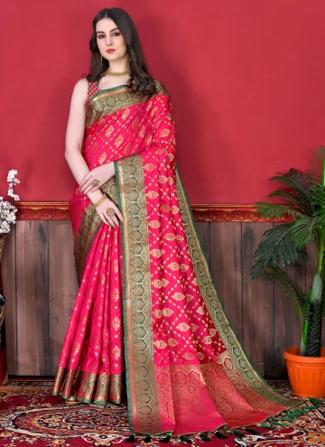 Contemporary Saree in Pink Enhanced with Border