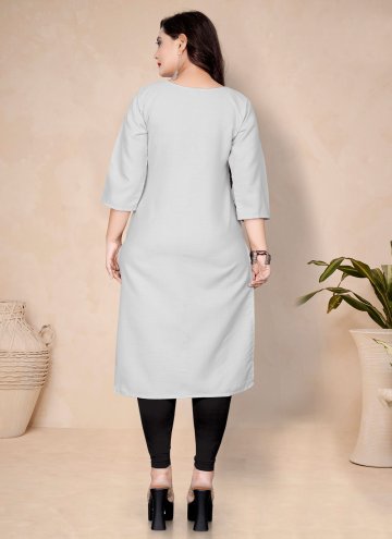 Cotton  Casual Kurti in Grey Enhanced with Plain Work