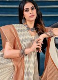 Cotton  Casual Saree in Grey Enhanced with Printed - 1