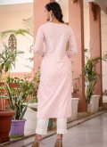Cotton  Designer Kurti in Pink Enhanced with Mirror Work - 1
