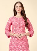 Cotton  Designer Kurti in Pink Enhanced with Printed - 2
