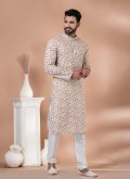 Cotton  Kurta Pyjama in Multi Colour Enhanced with Digital Print - 2