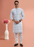 Cotton  Kurta Pyjama in Multi Colour Enhanced with Digital Print - 1