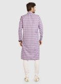Cotton  Kurta Pyjama in Purple Enhanced with Printed - 1
