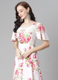 Cotton  Party Wear Kurti in White Enhanced with Printed - 2