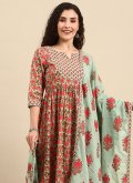 Cotton  Salwar Suit in Multi Colour Enhanced with Floral Print - 1