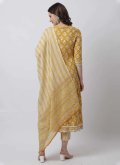 Cotton  Salwar Suit in Mustard Enhanced with Printed - 2