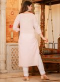 Cotton  Salwar Suit in Peach Enhanced with Lucknowi Work - 3