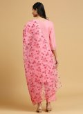 Cotton  Salwar Suit in Pink Enhanced with Embroidered - 1