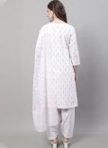 Cotton  Salwar Suit in White Enhanced with Printed - 2