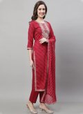 Cotton  Trendy Salwar Kameez in Pink Enhanced with Embroidered - 3