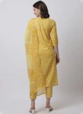 Cotton  Trendy Salwar Suit in Mustard Enhanced with Embroidered - 2