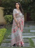 Cotton  Trendy Saree in Grey Enhanced with Printed - 2