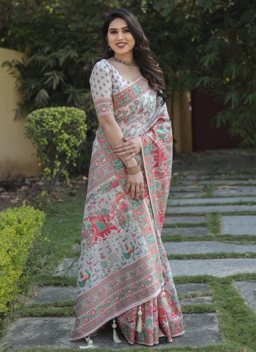 Cotton  Trendy Saree in Grey Enhanced with Printed