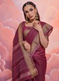 Cotton  Trendy Saree in Maroon Enhanced with Woven - 2