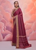 Cotton  Trendy Saree in Maroon Enhanced with Woven - 3