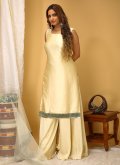 Cream Art Silk Lace Salwar Suit for Ceremonial - 2