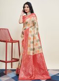 Cream Banarasi Woven Classic Designer Saree for Ceremonial - 3