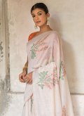 Cream color Cotton  Designer Saree with Woven - 2