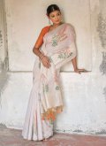 Cream color Cotton  Designer Saree with Woven - 3