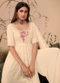 Cream color Georgette Trendy Salwar Suit with Embroidered - 1
