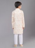 Cream color Polyester Kurta Pyjama with Digital Print - 3