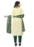Cream color Silk Salwar Suit with Embroidered - 1