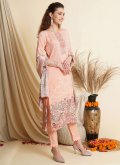 Cream color Tussar Silk Trendy Salwar Suit with Digital Print - 1