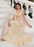 Cream Georgette Embroidered Trendy Salwar Suit for Ceremonial - 2