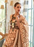 Cream Handloom Silk Multi Bollywood Saree - 1