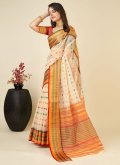 Cream Silk Woven Classic Designer Saree for Casual - 2