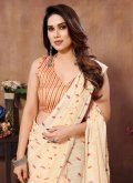 Cream Trendy Saree in Georgette with Printed - 1