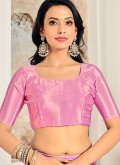 Crepe Silk Classic Designer Saree in Pink Enhanced with Printed - 1