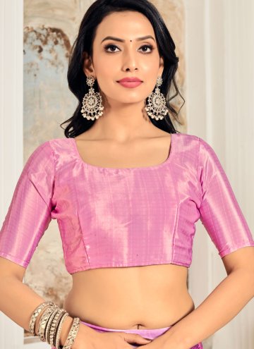 Crepe Silk Classic Designer Saree in Pink Enhanced with Printed