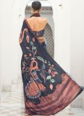 Crepe Silk Designer Saree in Multi Colour Enhanced with Digital Print - 1