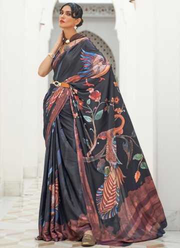 Crepe Silk Designer Saree in Multi Colour Enhanced