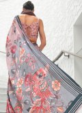 Crepe Silk Designer Saree in Multi Colour Enhanced with Digital Print - 1