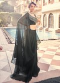 Dazzling Black Georgette Sequins Work Trendy Saree - 2