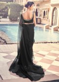 Dazzling Black Georgette Sequins Work Trendy Saree - 3