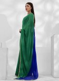 Dazzling Green Georgette Lace Contemporary Saree - 3