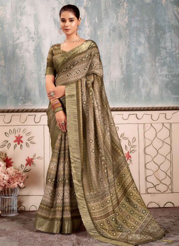 Dazzling Green Silk Gota Work Designer Saree for C