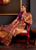 Dazzling Mustard Handloom Silk Woven Silk Saree - 1